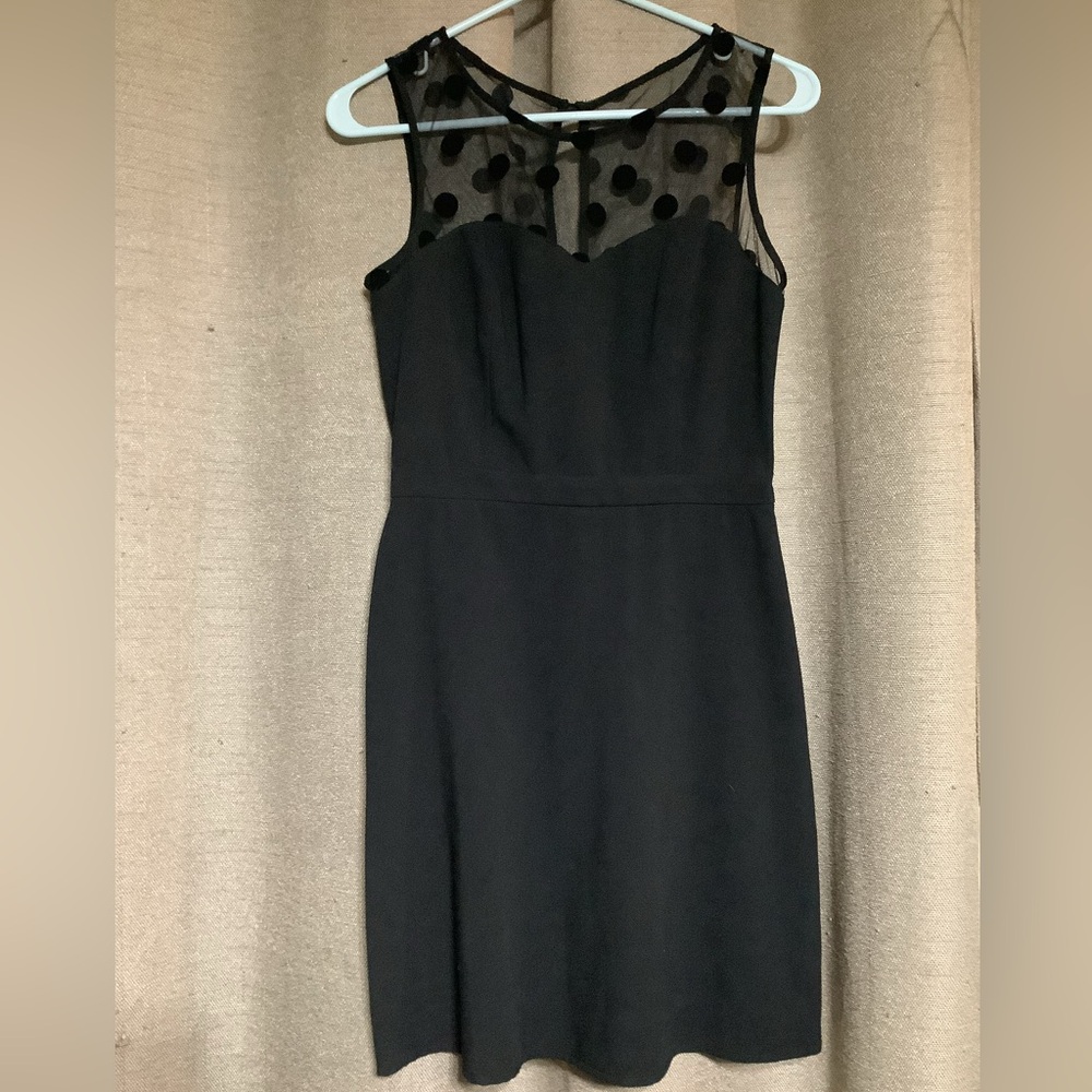 LC Lauren Conrad Black Polka Dot midi Dress SZ 4